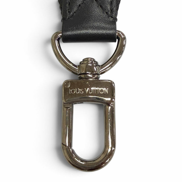 Great LOUIS VUITTON Shoulder strap logo jacquard leather black Women JO2496