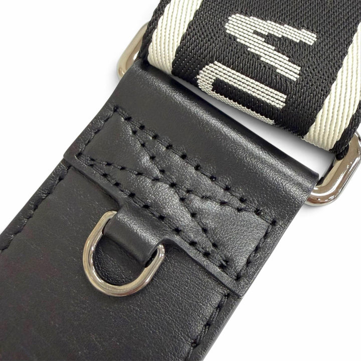 Great LOUIS VUITTON Shoulder strap logo jacquard leather black Women JO2496