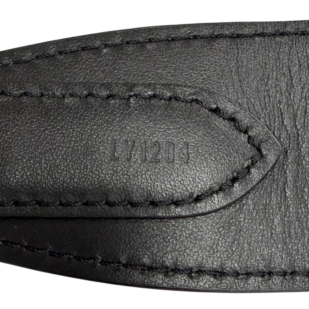 Great LOUIS VUITTON Shoulder strap logo jacquard leather black Women JO2496