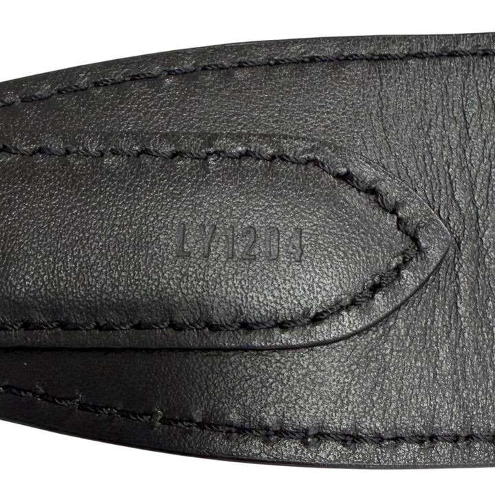 Great LOUIS VUITTON Shoulder strap logo jacquard leather black Women JO2496