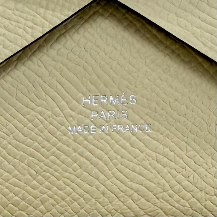 Pristine HERMES Coin case Calvi duo Card Case compact wallet Epsom Leather Women