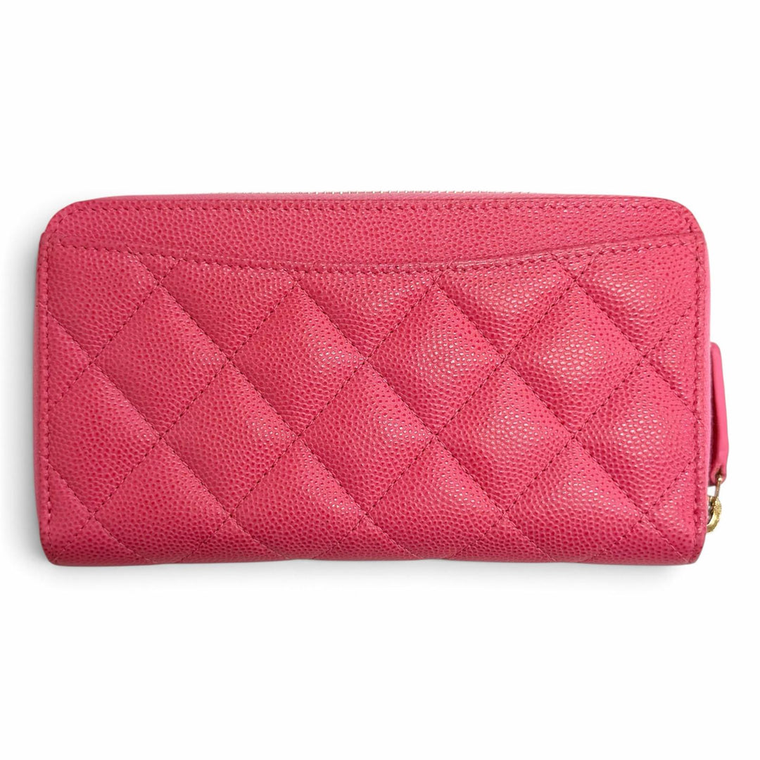 Very Good CHANEL COCO Mark Matelassé Timeless Line Classic Medium Wallet AP0226