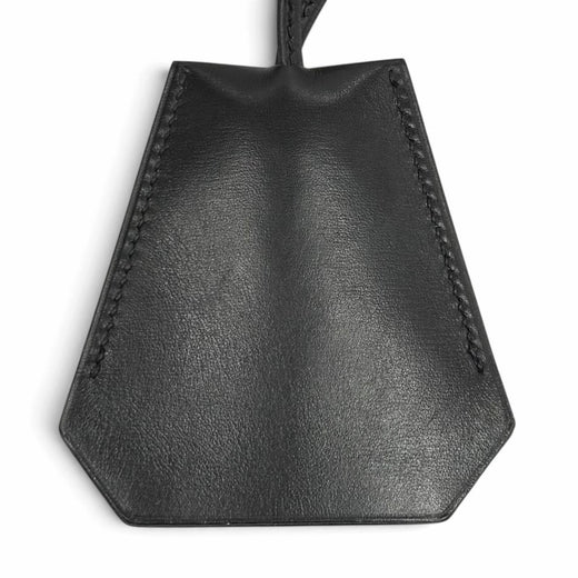 Great HERMES Necklace Margiela era Clochette charm black leather Women