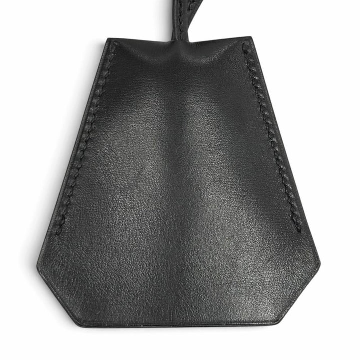 Great HERMES Necklace Margiela era Clochette charm black leather Women