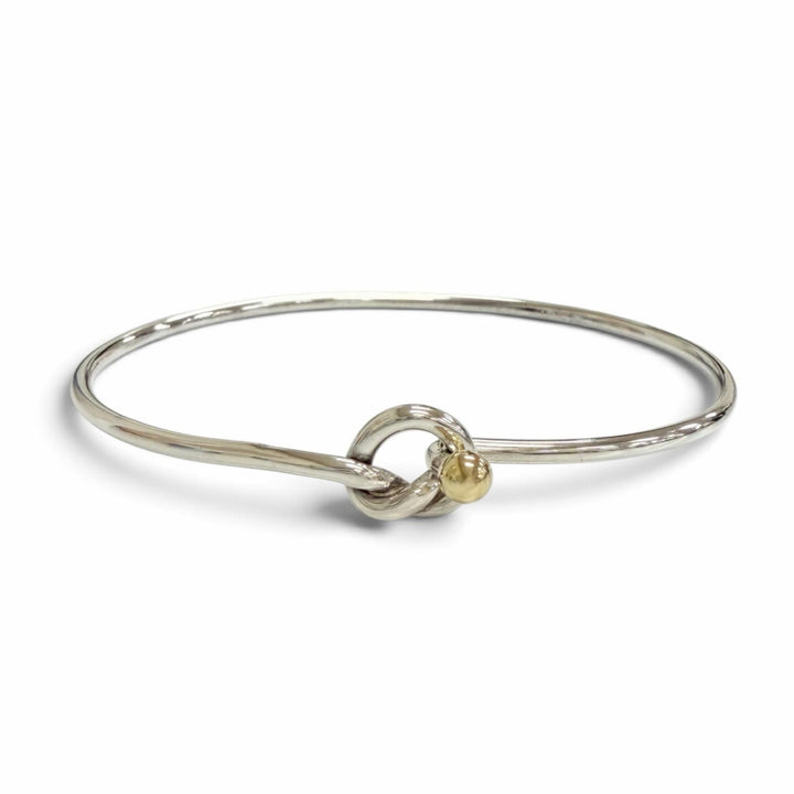 Great TIFFANY&Co. Hook & Eye Combination Bangle Bracelet Silver 925 750 Women
