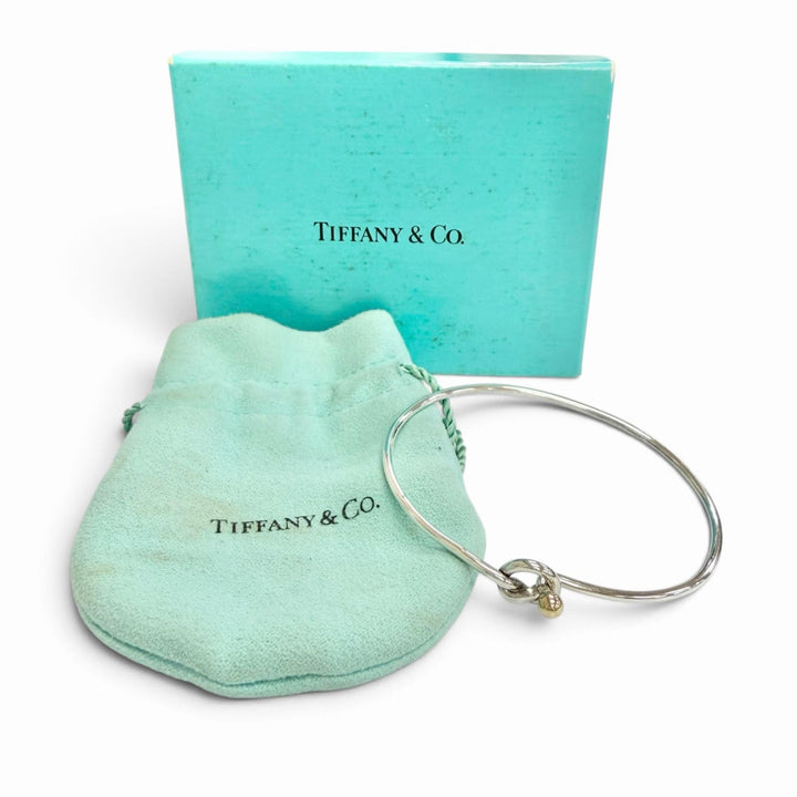 Great TIFFANY&Co. Hook & Eye Combination Bangle Bracelet Silver 925 750 Women