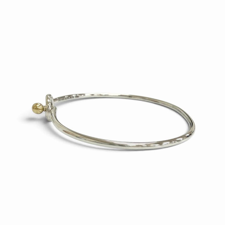 Great TIFFANY&Co. Hook & Eye Combination Bangle Bracelet Silver 925 750 Women