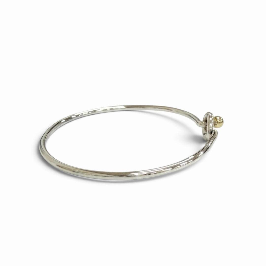 Great TIFFANY&Co. Hook & Eye Combination Bangle Bracelet Silver 925 750 Women