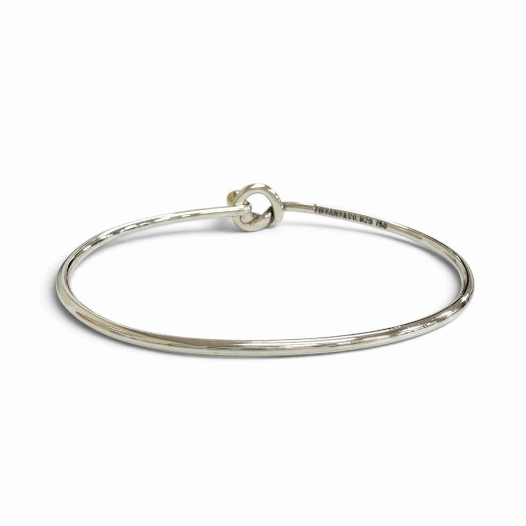 Great TIFFANY&Co. Hook & Eye Combination Bangle Bracelet Silver 925 750 Women