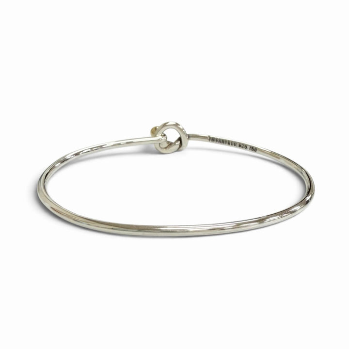 Great TIFFANY&Co. Hook & Eye Combination Bangle Bracelet Silver 925 750 Women