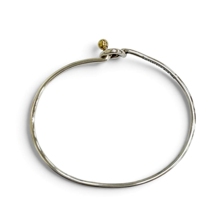Great TIFFANY&Co. Hook & Eye Combination Bangle Bracelet Silver 925 750 Women