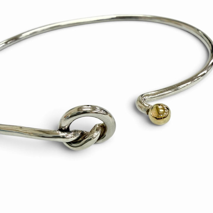 Great TIFFANY&Co. Hook & Eye Combination Bangle Bracelet Silver 925 750 Women