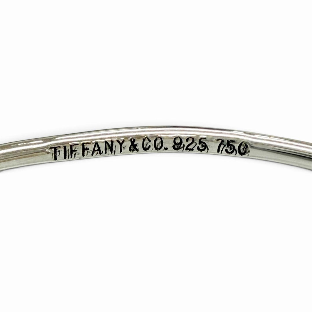 Great TIFFANY&Co. Hook & Eye Combination Bangle Bracelet Silver 925 750 Women