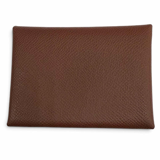 Great HERMES Coin case Calvi duo Calvi duo Epsom Leather mens