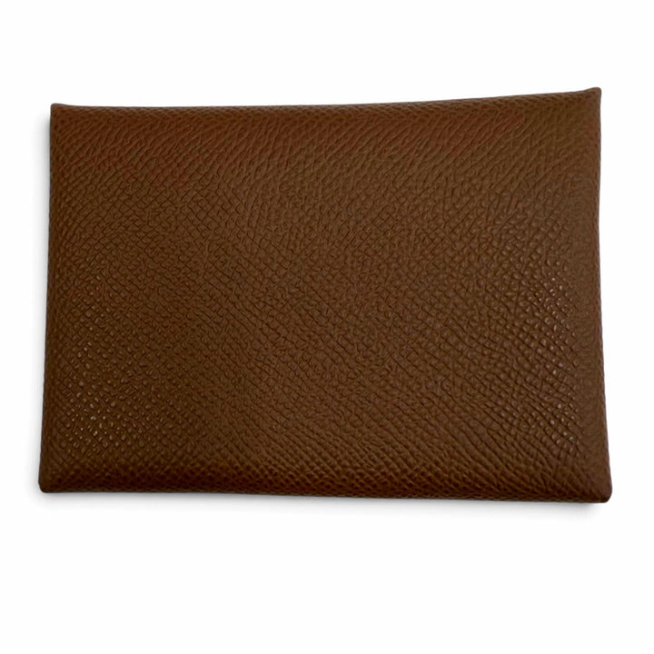Great HERMES Coin case Calvi duo Calvi duo Epsom Leather mens
