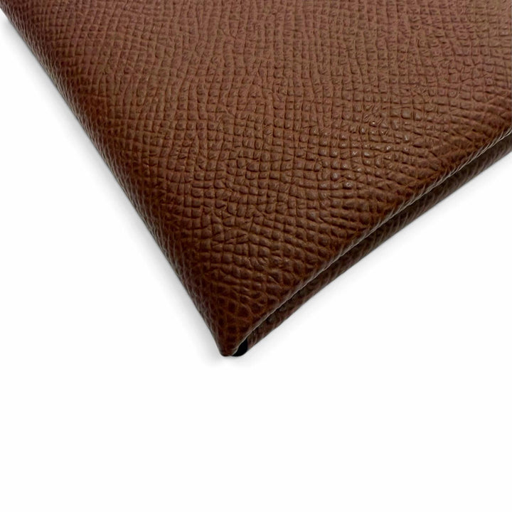 Great HERMES Coin case Calvi duo Calvi duo Epsom Leather mens
