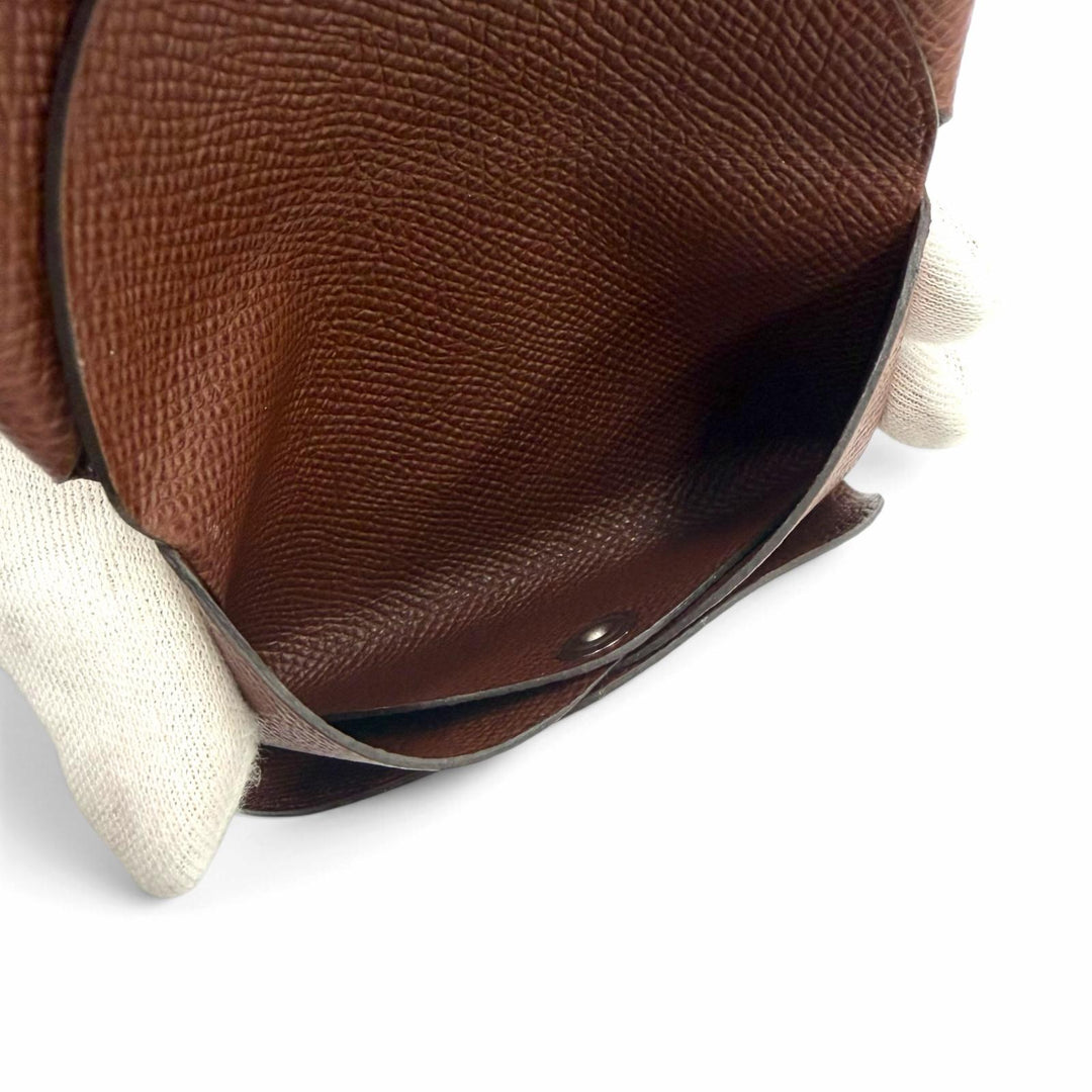 Great HERMES Coin case Calvi duo Calvi duo Epsom Leather mens