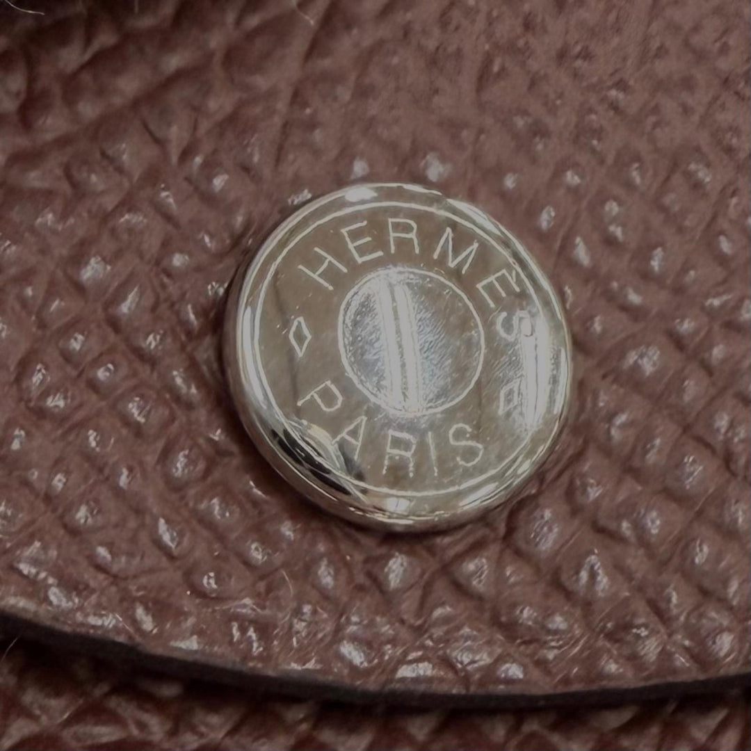 Great HERMES Coin case Calvi duo Calvi duo Epsom Leather mens