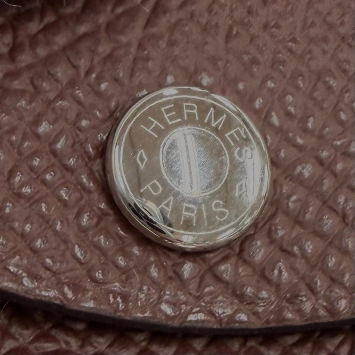Great HERMES Coin case Calvi duo Calvi duo Epsom Leather mens
