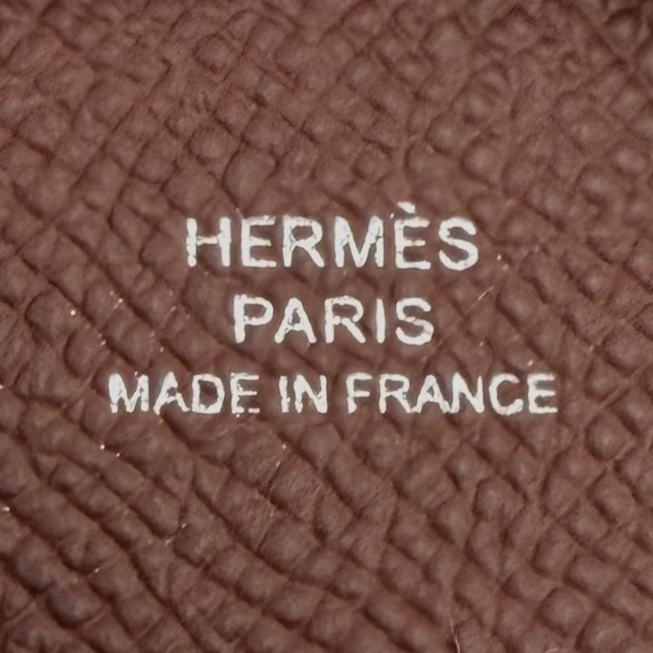 Great HERMES Coin case Calvi duo Calvi duo Epsom Leather mens