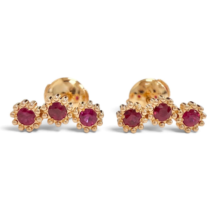Excellent Christian Dior Pierce Mimi Rose Single Stud Earrings 750 YG