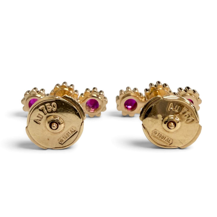 Excellent Christian Dior Pierce Mimi Rose Single Stud Earrings 750 YG