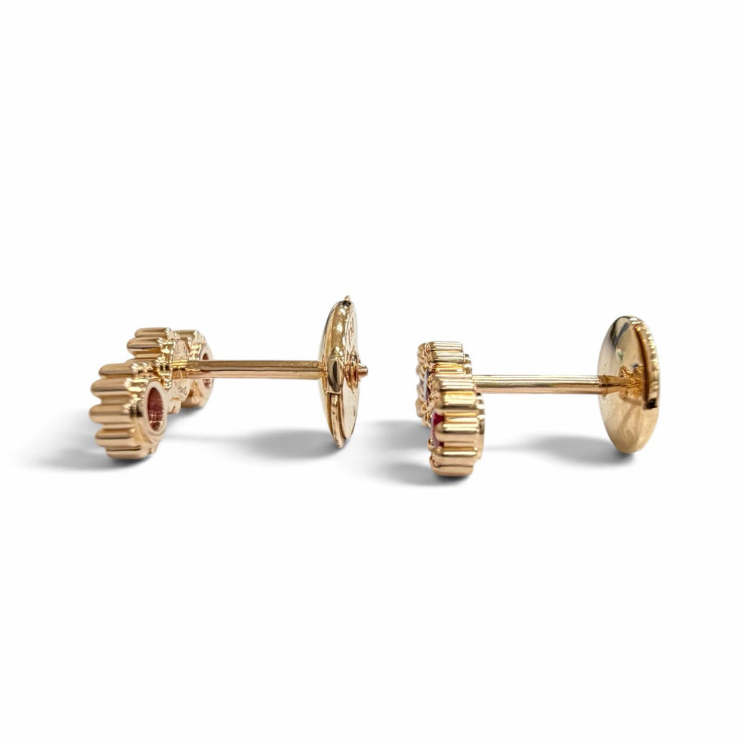 Excellent Christian Dior Pierce Mimi Rose Single Stud Earrings 750 YG