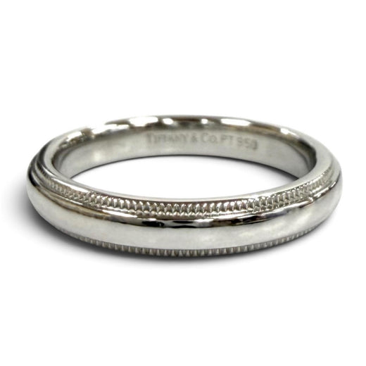 Excellent TIFFANY&Co. Ring ring Milgrain Band Ring Silver PT950 Women