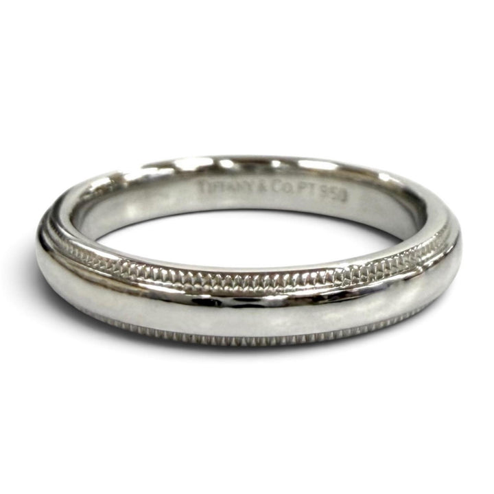 Excellent TIFFANY&Co. Ring ring Milgrain Band Ring Silver PT950 Women