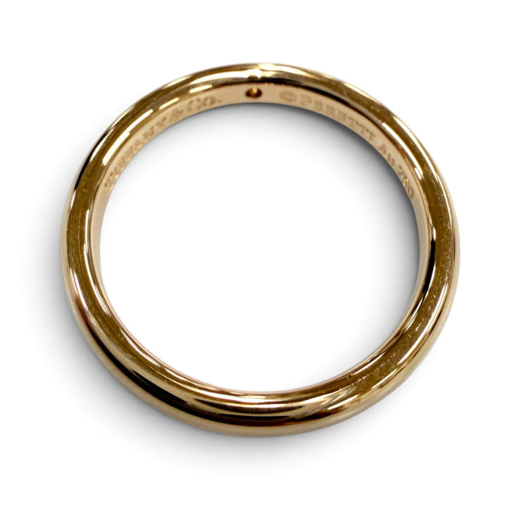 Excellent TIFFANY&Co. ring Stackable Band Ring with 1 Diamond Pink gold AU750