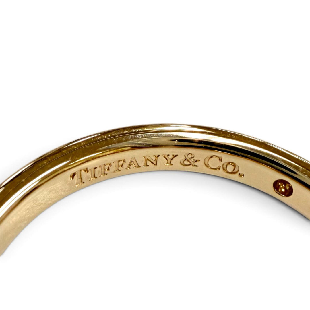 Excellent TIFFANY&Co. ring Stackable Band Ring with 1 Diamond Pink gold AU750