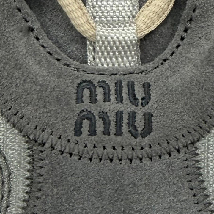 Excellent MIUMIU sneakers Bubble Technical Fabric Suede Sneakers 36.5 5E806E