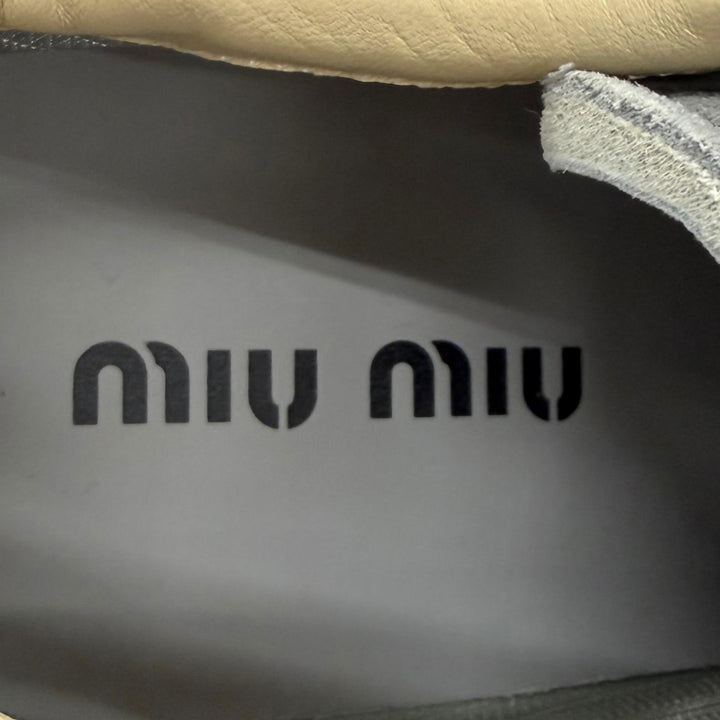 Excellent MIUMIU sneakers Bubble Technical Fabric Suede Sneakers 36.5 5E806E