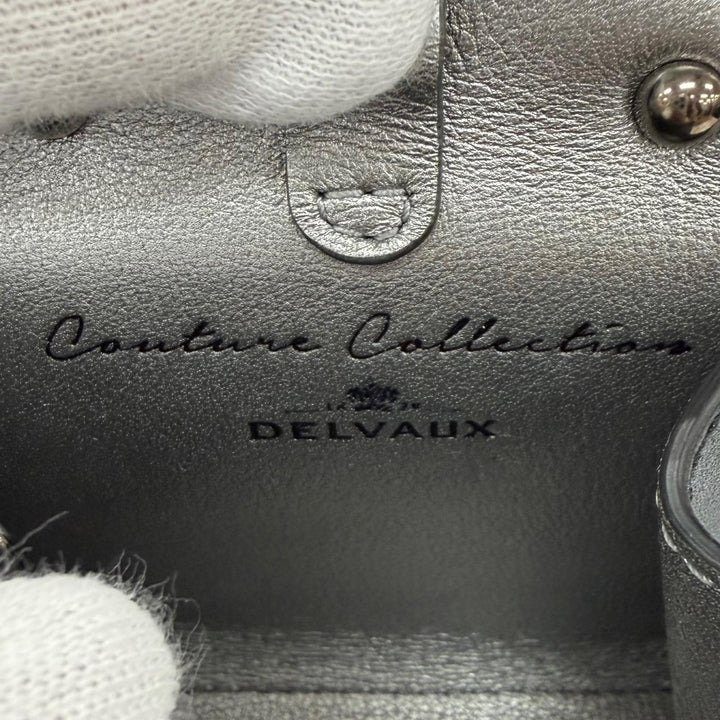 Excellent DELVAUX Bag charm Brillant Charm Flower Rhinestone Leather AE0362ARQ