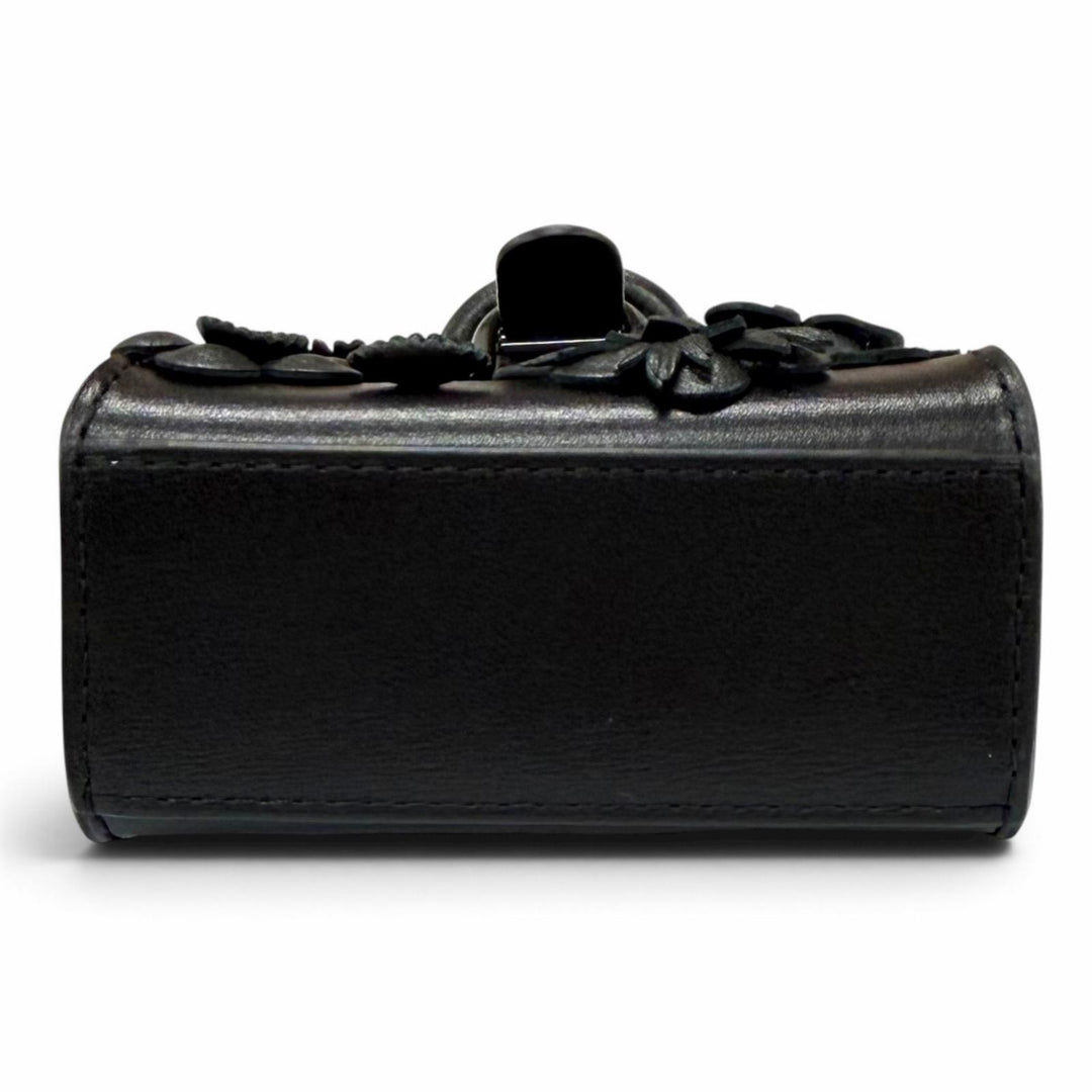Excellent DELVAUX Bag charm Brillant Charm Flower Rhinestone Leather AE0362ARQ