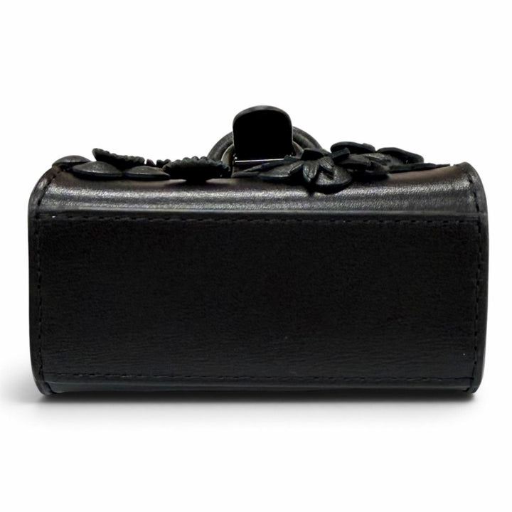 Excellent DELVAUX Bag charm Brillant Charm Flower Rhinestone Leather AE0362ARQ