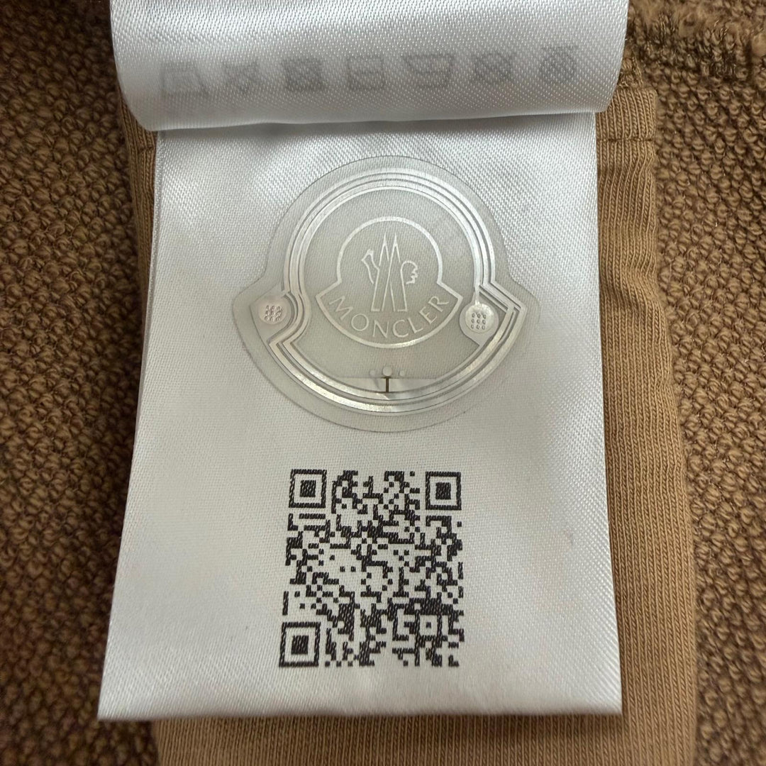Great MONCLER sweat T-NECK High-neck half-zip pullover with logo patch Brown