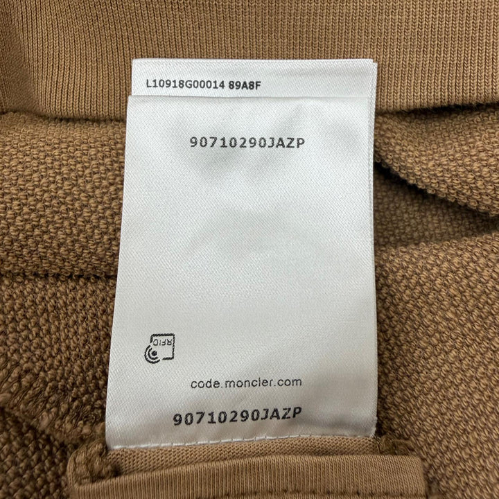 Great MONCLER sweat T-NECK High-neck half-zip pullover with logo patch Brown