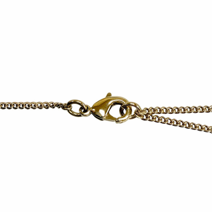 Excellent CHANEL Necklace COCO Mark Ribbon 2-Way Accessory gold Women B25K