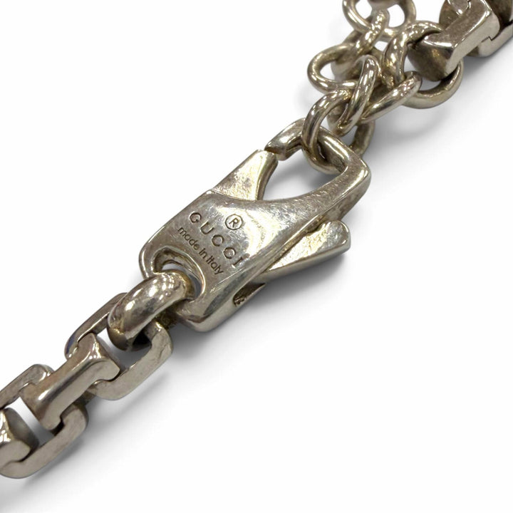 Great GUCCI Necklace Stripe detail Silver AG925 mens 853880