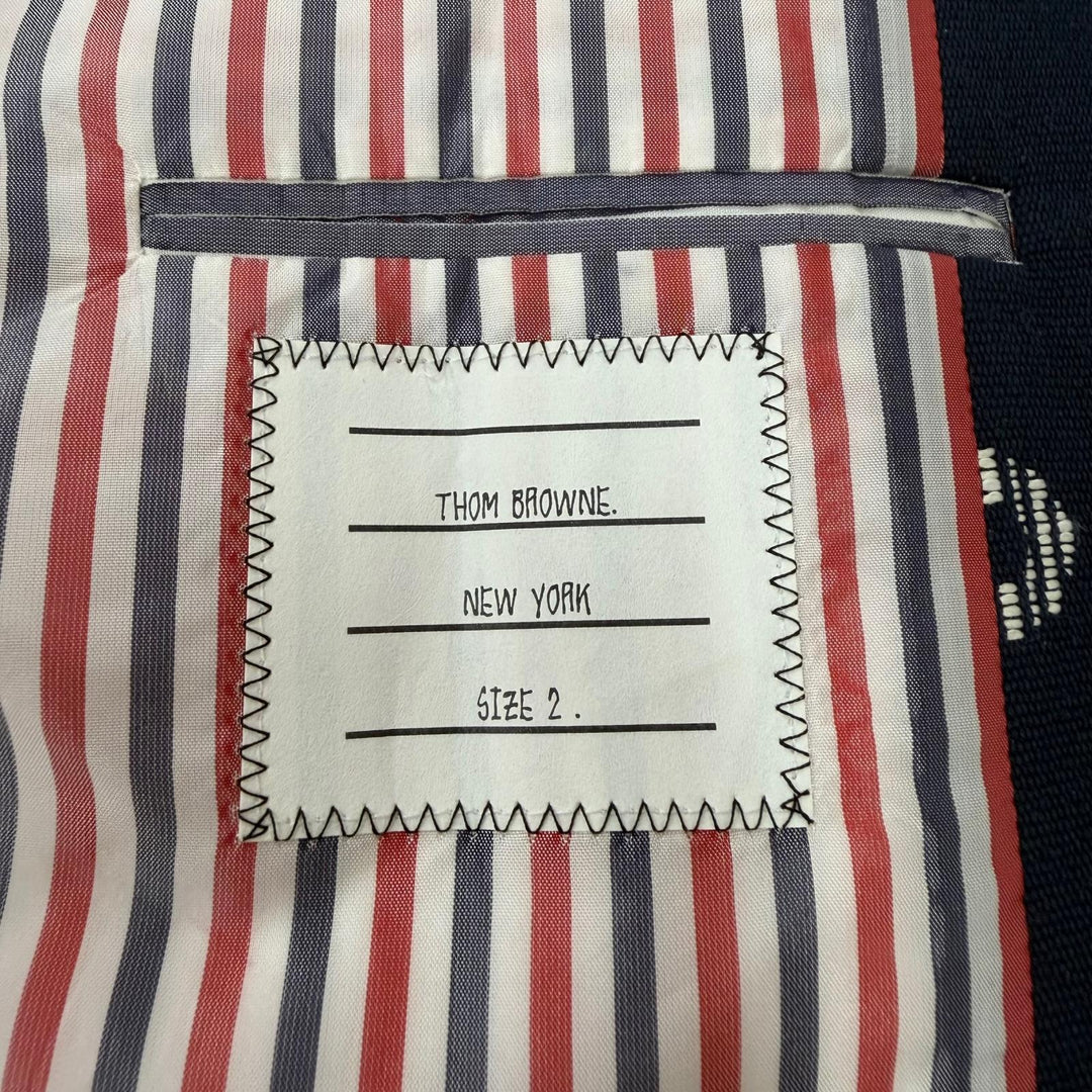 Excellent THOM BROWNE tailored jacket Navy polyester mens MJU426A