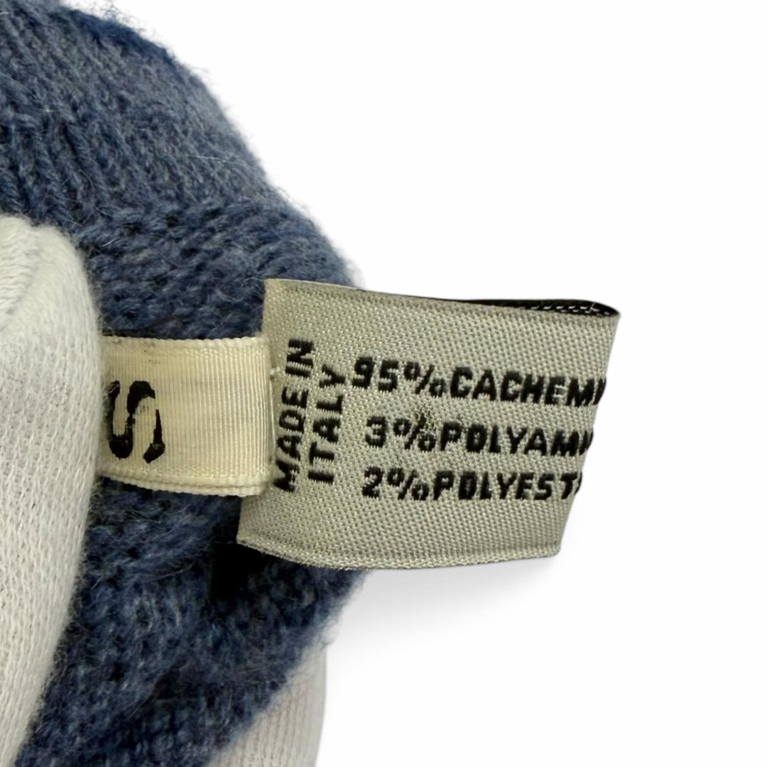 Excellent HERMES gloves Margiela period H logo blue cashmere Women
