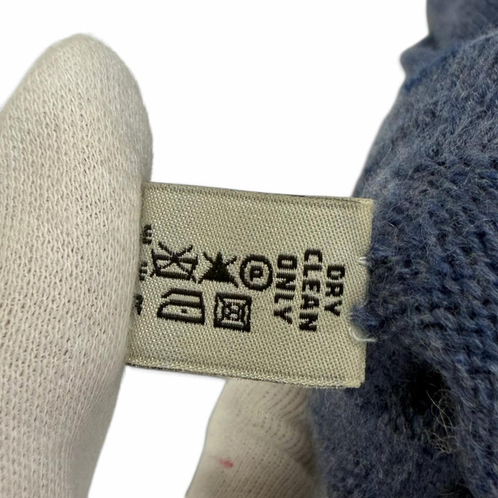 Excellent HERMES gloves Margiela period H logo blue cashmere Women