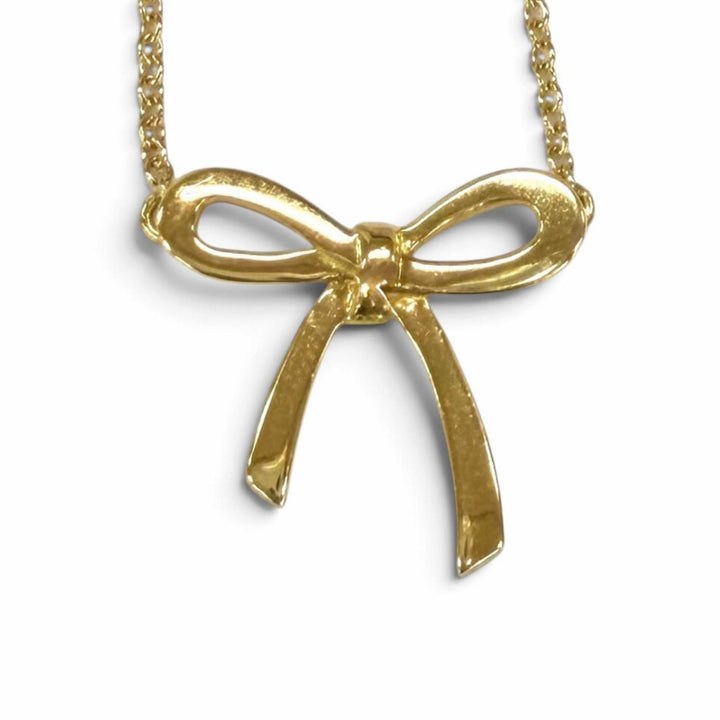 Great TIFFANY&Co. Necklace Bow Yellow Gold 750(YG) Women