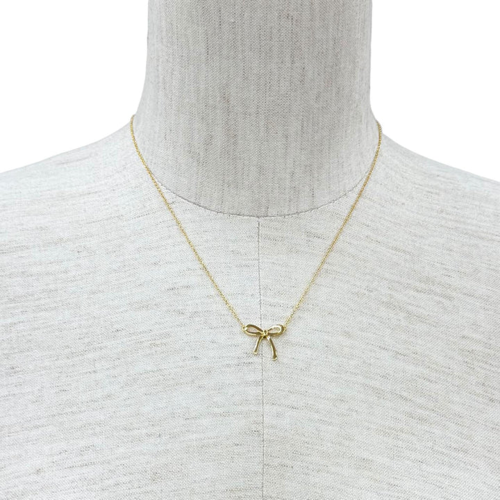 Great TIFFANY&Co. Necklace Bow Yellow Gold 750(YG) Women