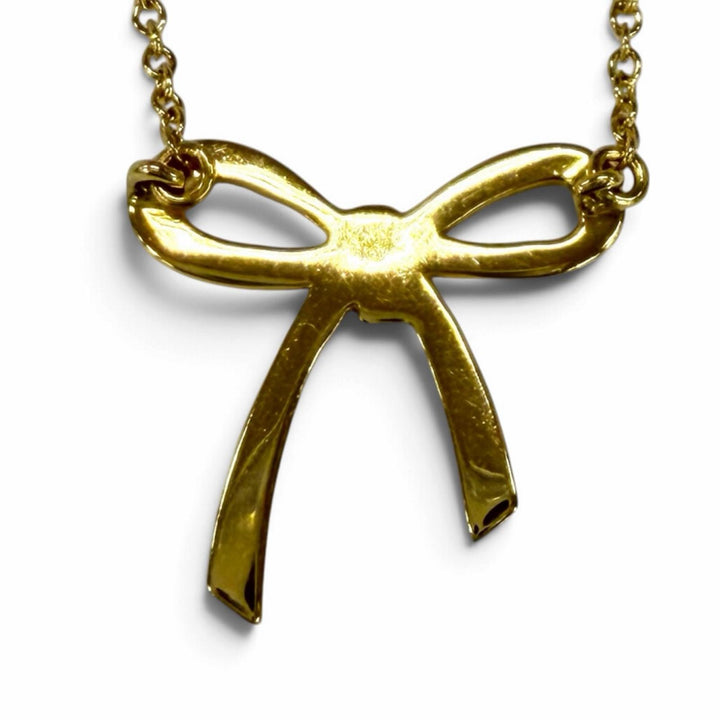 Great TIFFANY&Co. Necklace Bow Yellow Gold 750(YG) Women