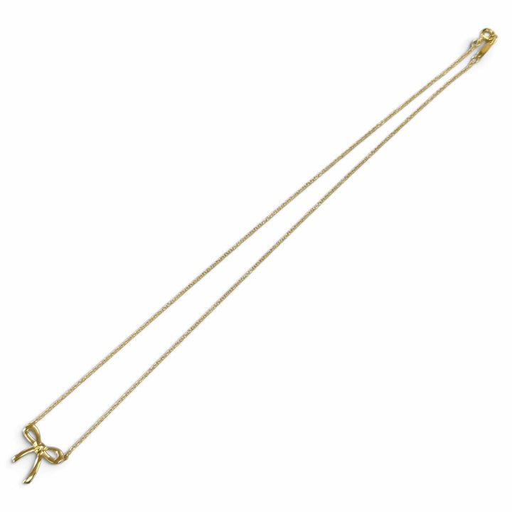Great TIFFANY&Co. Necklace Bow Yellow Gold 750(YG) Women
