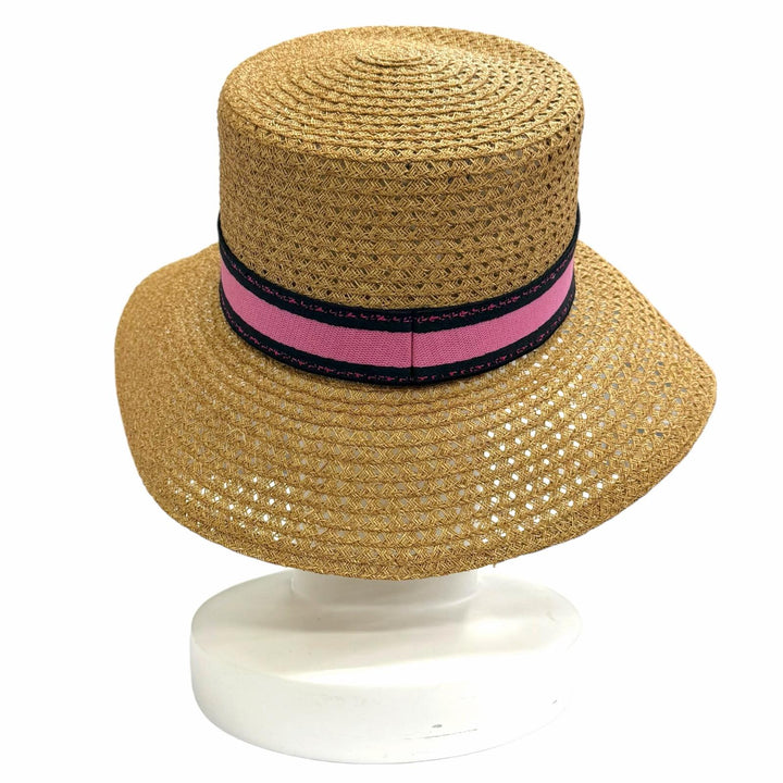 Excellent Christian Dior hat Logo ribbon, wide brim, paper 57 34DBP924G153