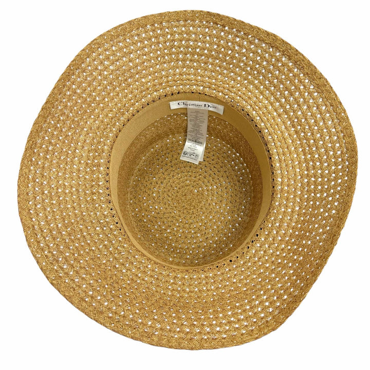 Excellent Christian Dior hat Logo ribbon, wide brim, paper 57 34DBP924G153