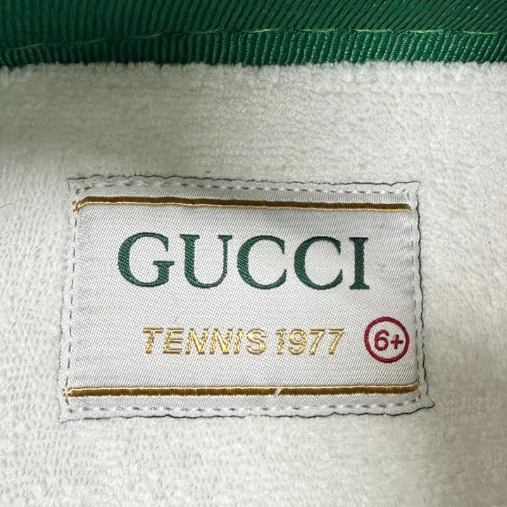 Pristine GUCCI Low cut sneakers Tennis 1977 Sherry Line beige GG canvas mens 6.5